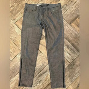 AG Adriano Goldschmied Black The Legging Ankle Super Zip Glitter Pants 31R